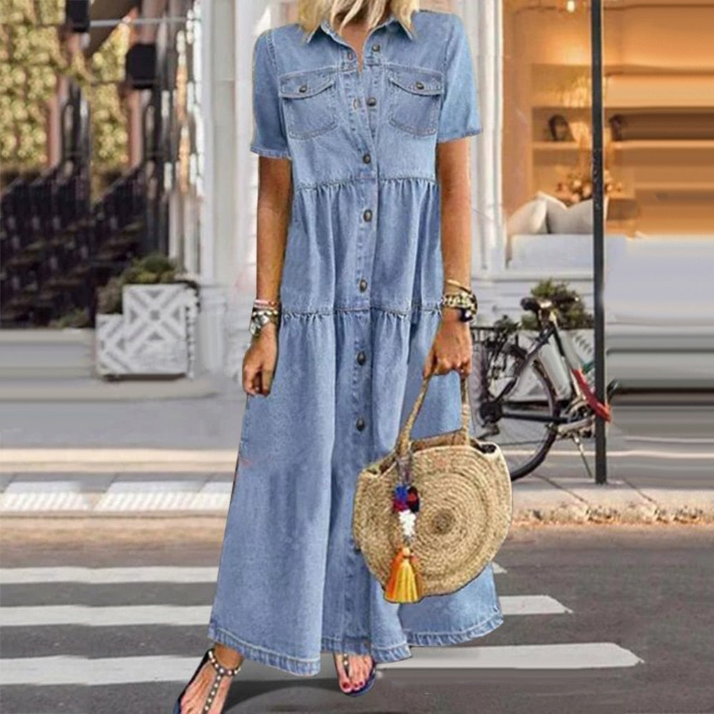 Suzannah | klassisches, schlank machendes Jeanskleid
