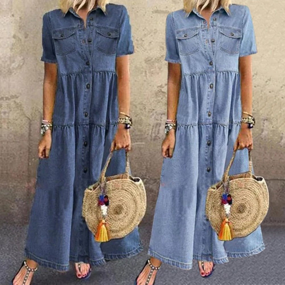 Suzannah | klassisches, schlank machendes Jeanskleid