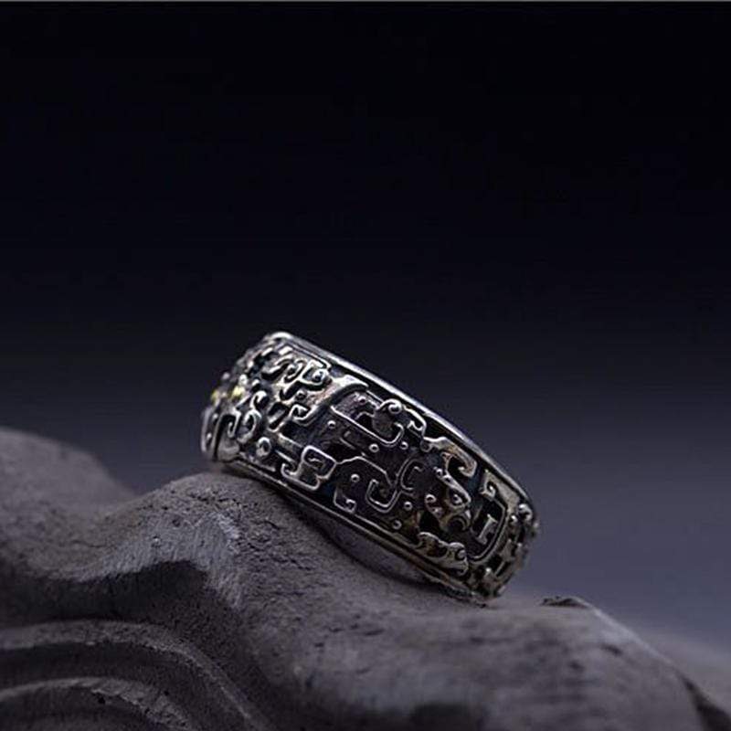 RETRO HOLY BEAST SILVER OPEN RING
