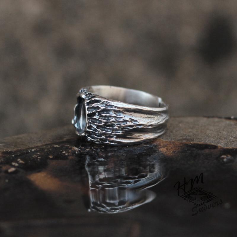 VINTAGE VOLCANO TURQUOISE SILVER RING