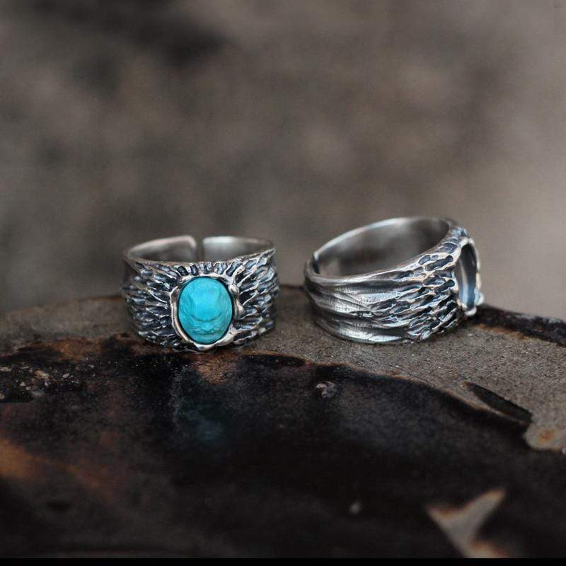 VINTAGE VOLCANO TURQUOISE SILVER RING