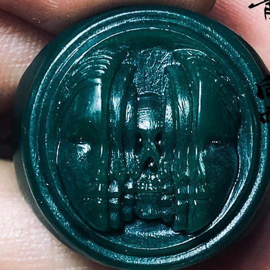 PERSONALISIERTER TOTENKOPF MIT MEHRFACHEM SCHÖNHEITSHAUTMASKE, SILBERRING