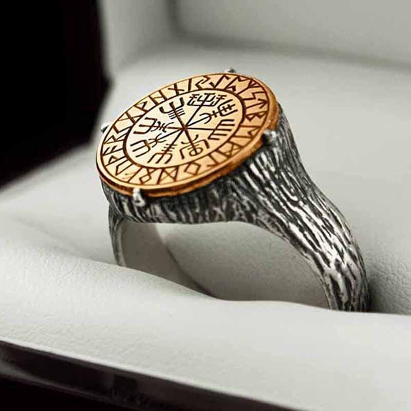 GOTHIC VIKING COMPASS MYTHOLOGICAL RING