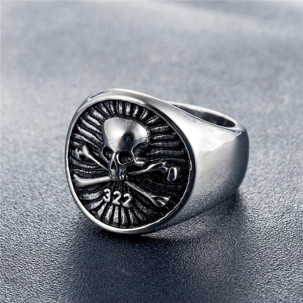 PUNK ROCK SKULL STAINLESS STEEL RING