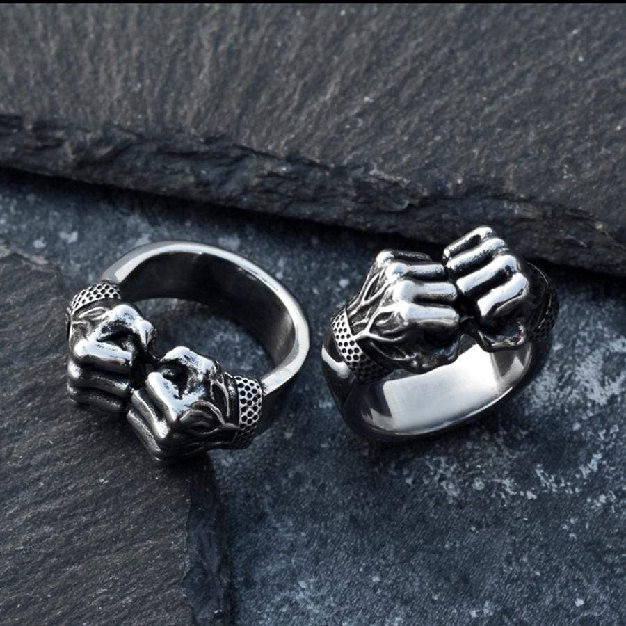 FIST OF POWER STAINLESS STEEL RING