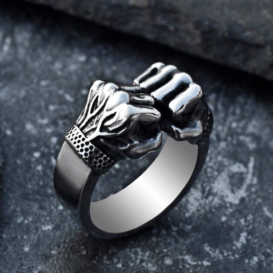 FIST OF POWER STAINLESS STEEL RING