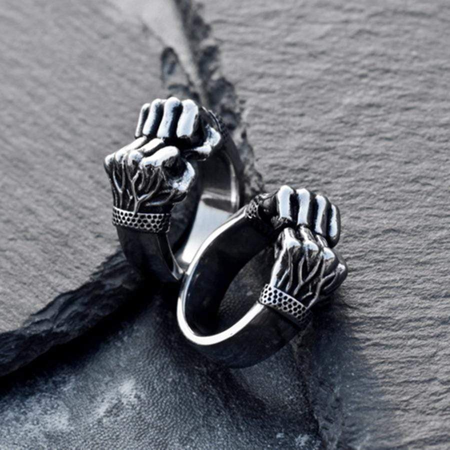 FIST OF POWER STAINLESS STEEL RING