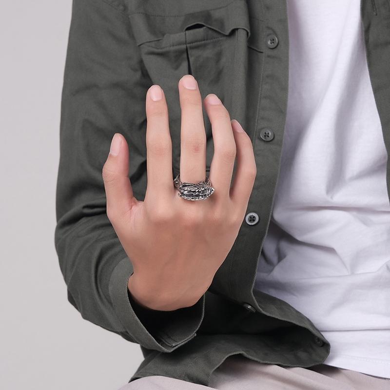 GOTHIC DEMON DRAGON STAINLESS STEEL RING