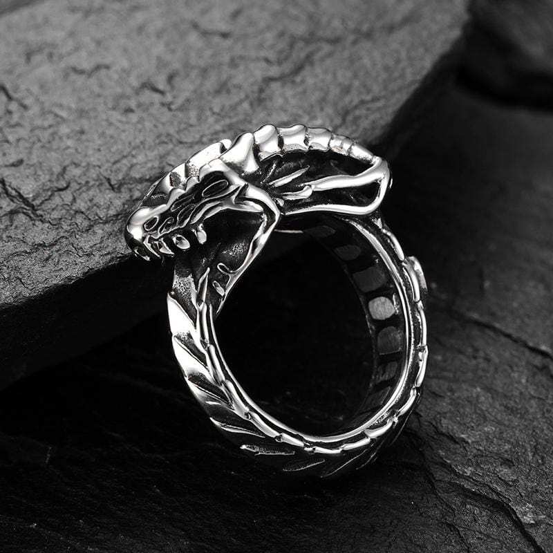 GOTHIC DEMON DRAGON STAINLESS STEEL RING