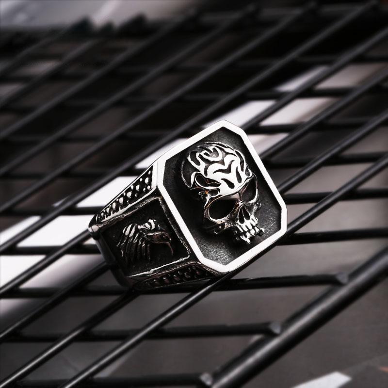 GOTHIC SKULL PUNK STAINLESS STEEL RING