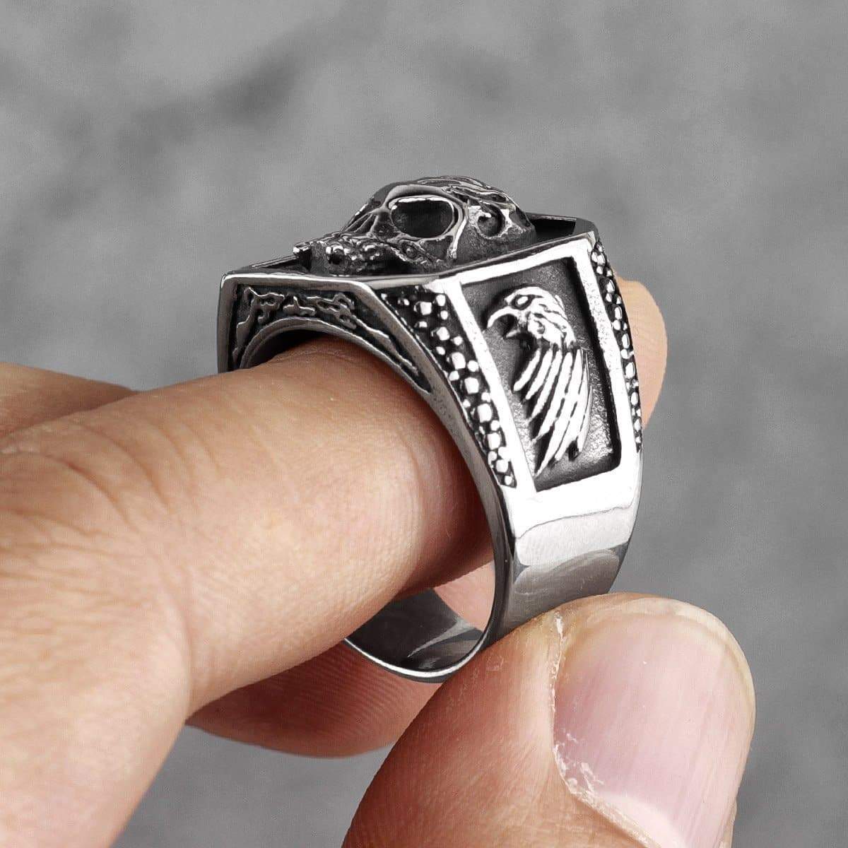 GOTHIC SKULL PUNK STAINLESS STEEL RING