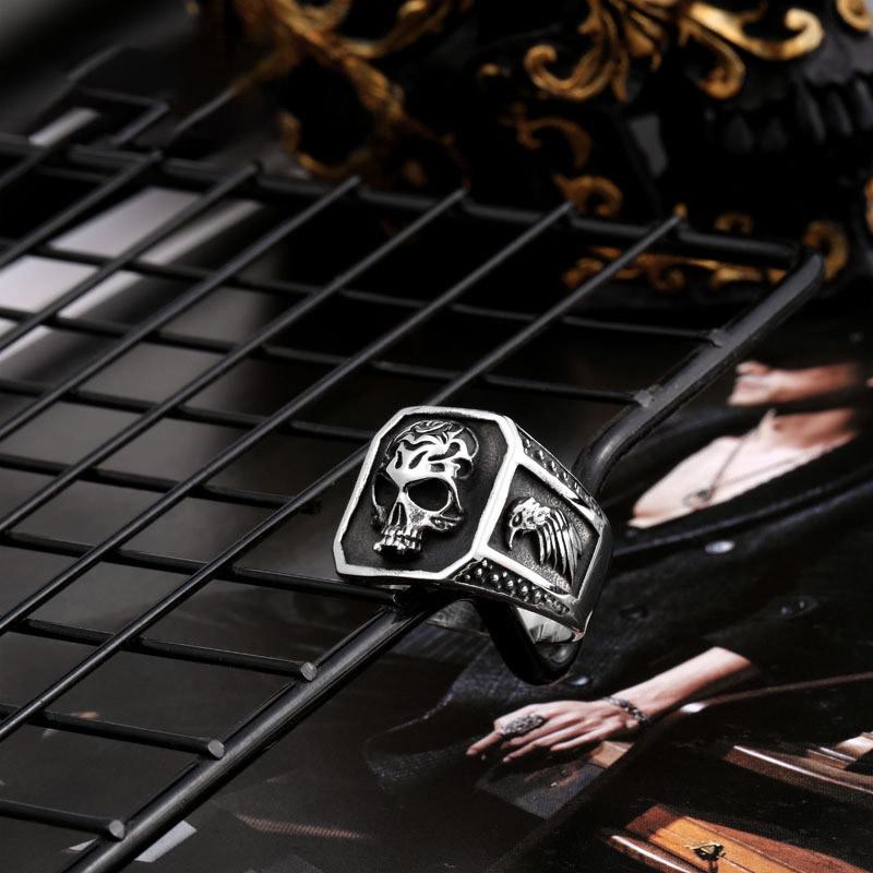 GOTHIC SKULL PUNK STAINLESS STEEL RING