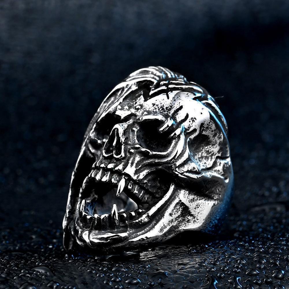 PUNK MOTORCYCLE SKELETON STAINLESS STEELS RING