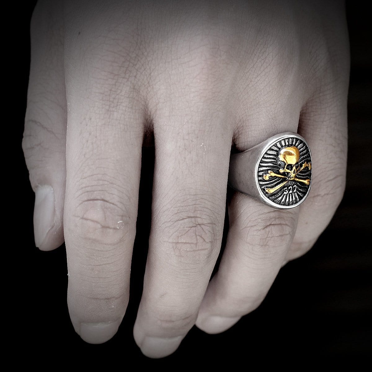 PUNK ROCK SKULL STAINLESS STEEL RING