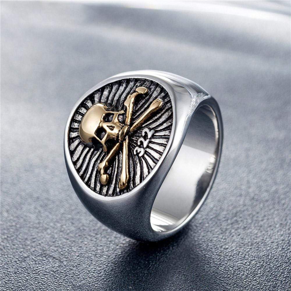 PUNK ROCK SKULL STAINLESS STEEL RING