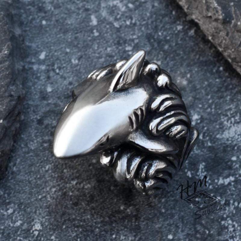 PUNK SHARK STAINLESS STEEL RING