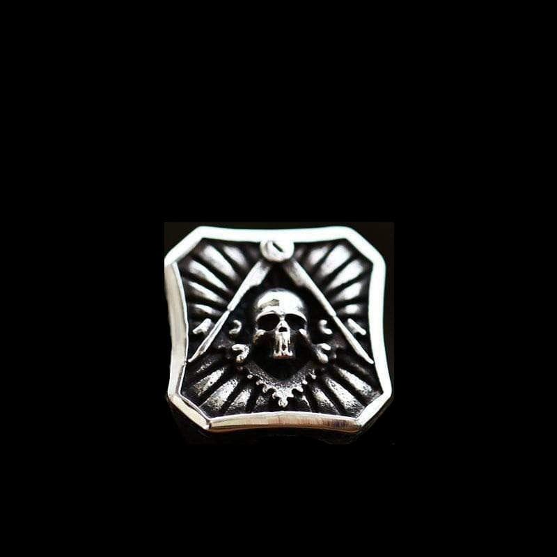 VINTAGE FREIMAURER-TOTENKOPF-RING AUS EDELSTAHL