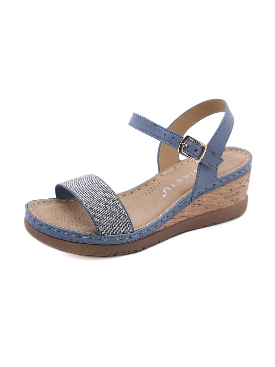 SIKETU | OPEN TOE WEDGE SLINGBACK - BLUE