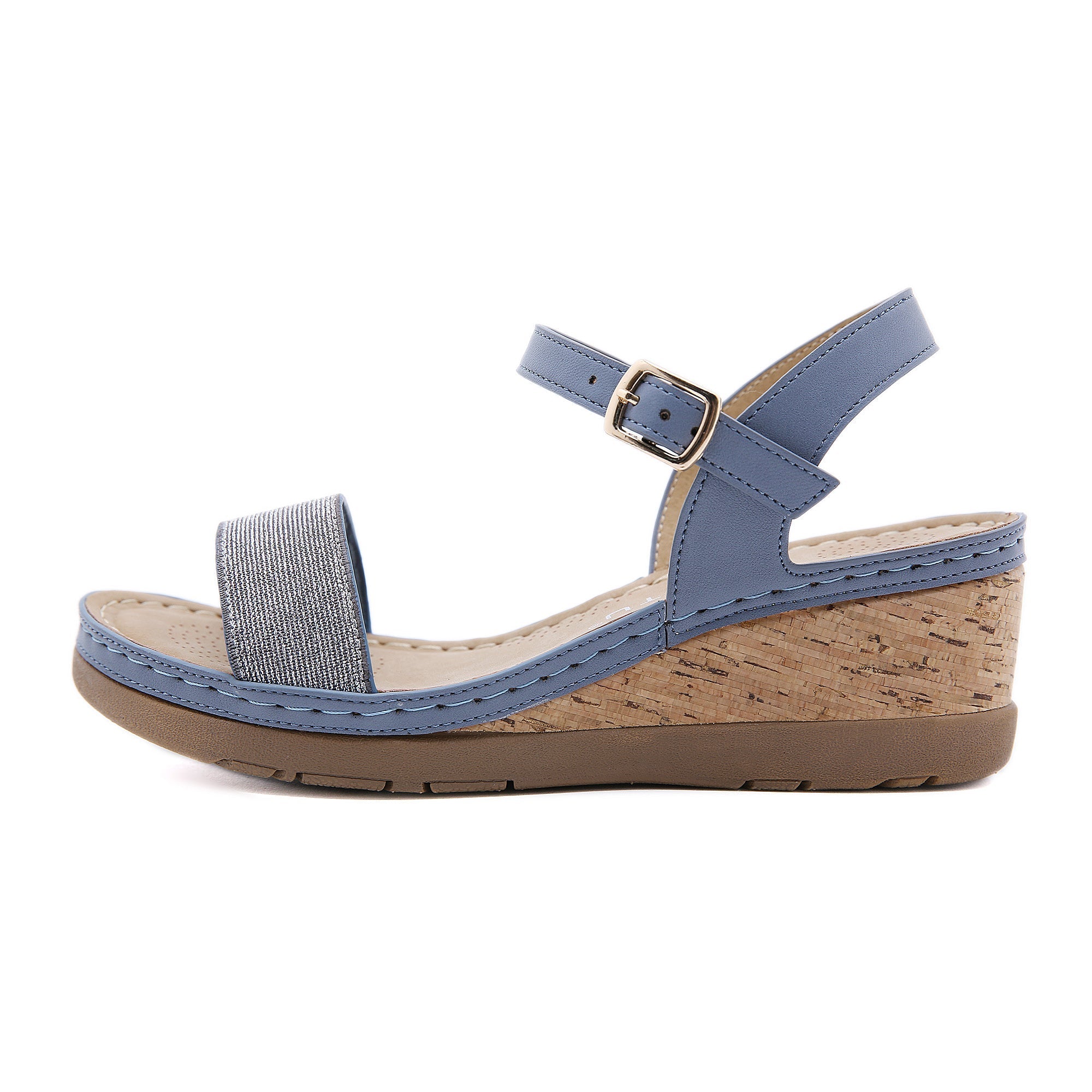 SIKETU | OPEN TOE WEDGE SLINGBACK - BLUE