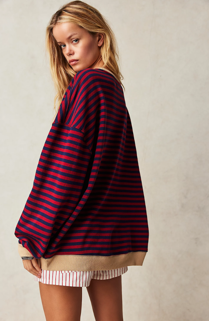 MANA | Gestreifter Oversize-Pullover