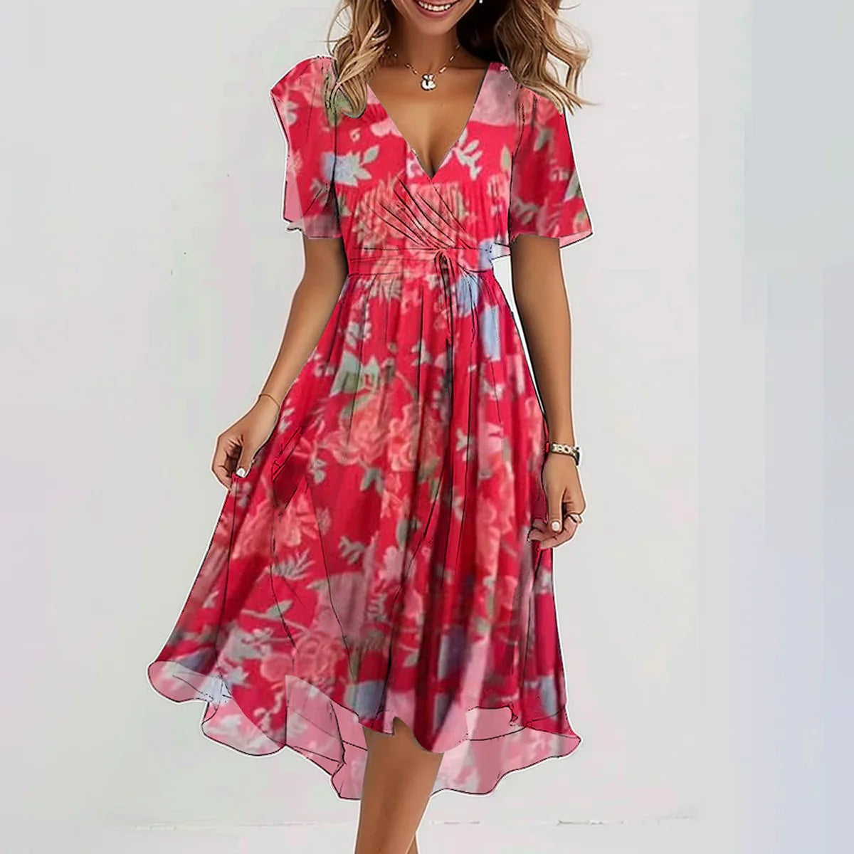 Grace™ Elegantes Kurzarmkleid