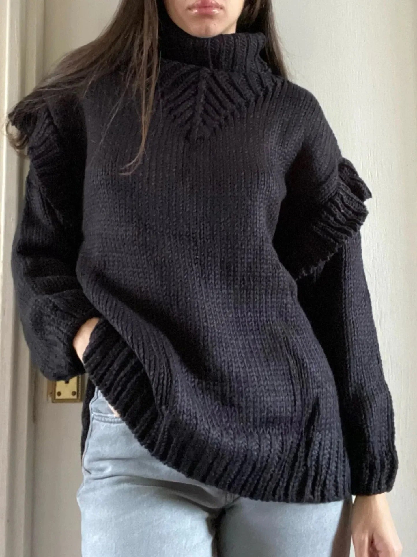 Stella - Lässiger Strickpullover mit halblangem Kragen 