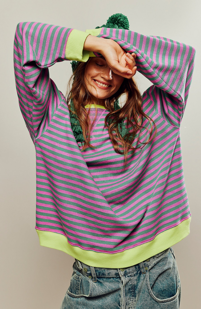 MANA | Gestreifter Oversize-Pullover