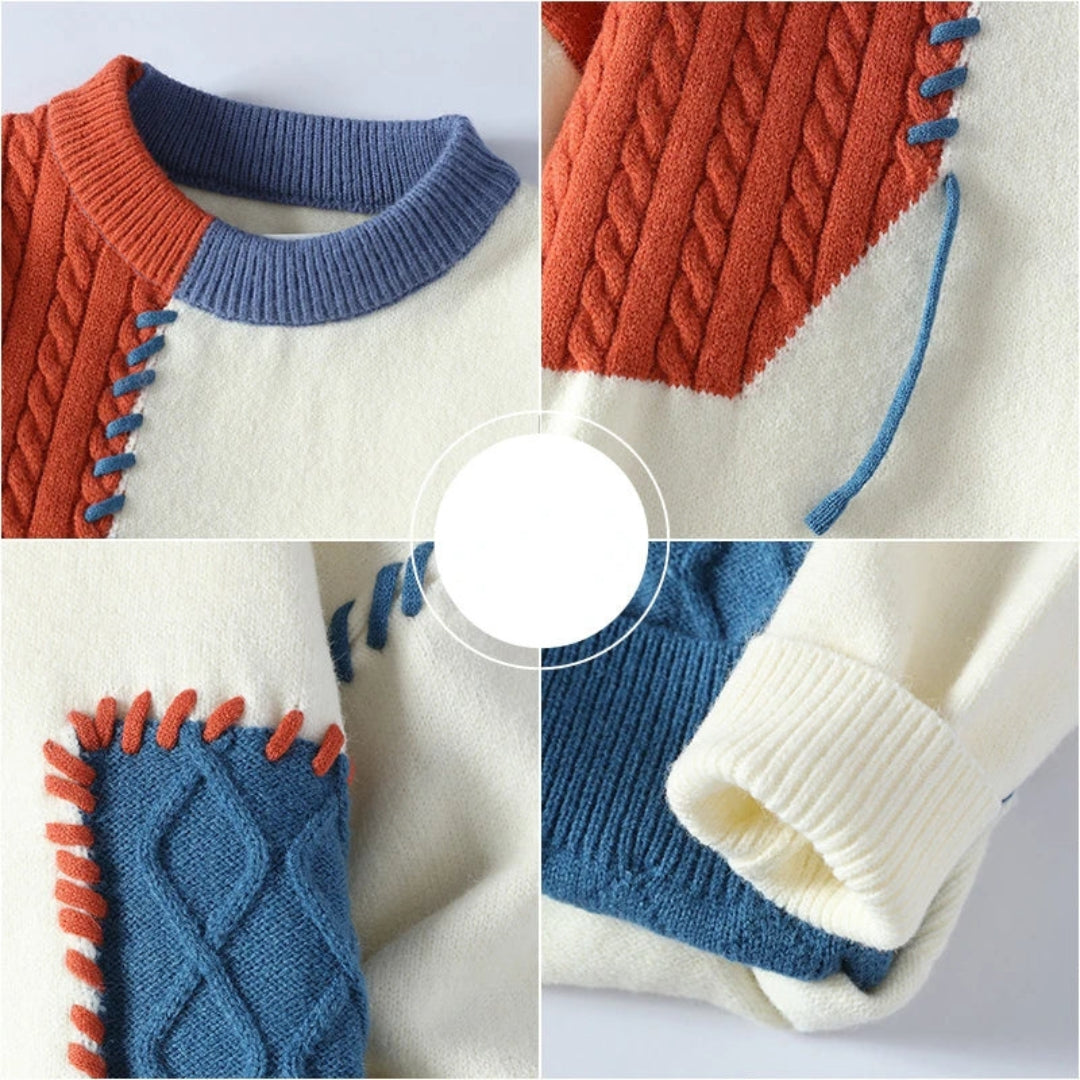 Sandro™ - Gemütlicher Patchwork-Pullover