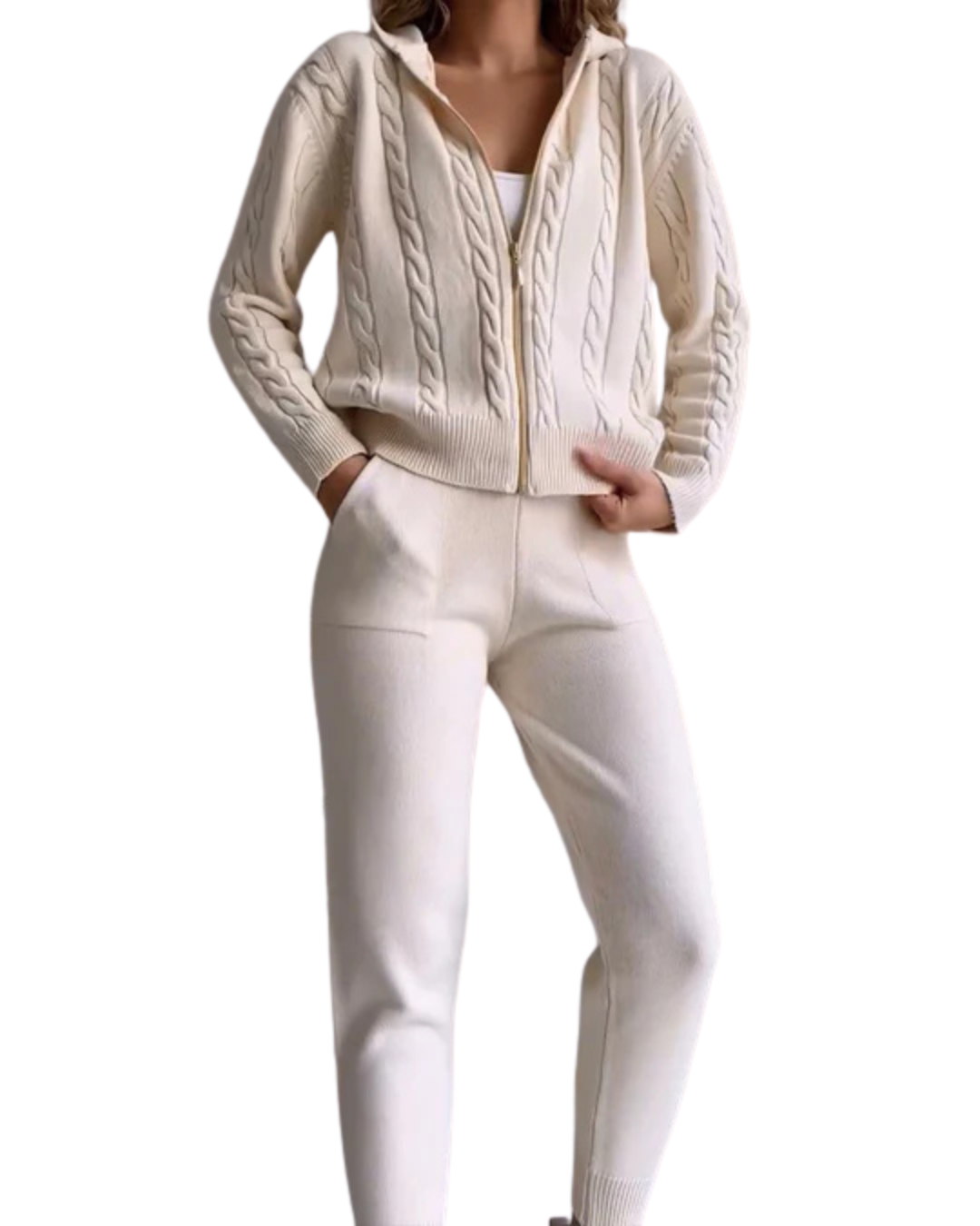 ANIA | CONJUNTO DE DOS PIEZAS EN JACQUARD TRENZADO 