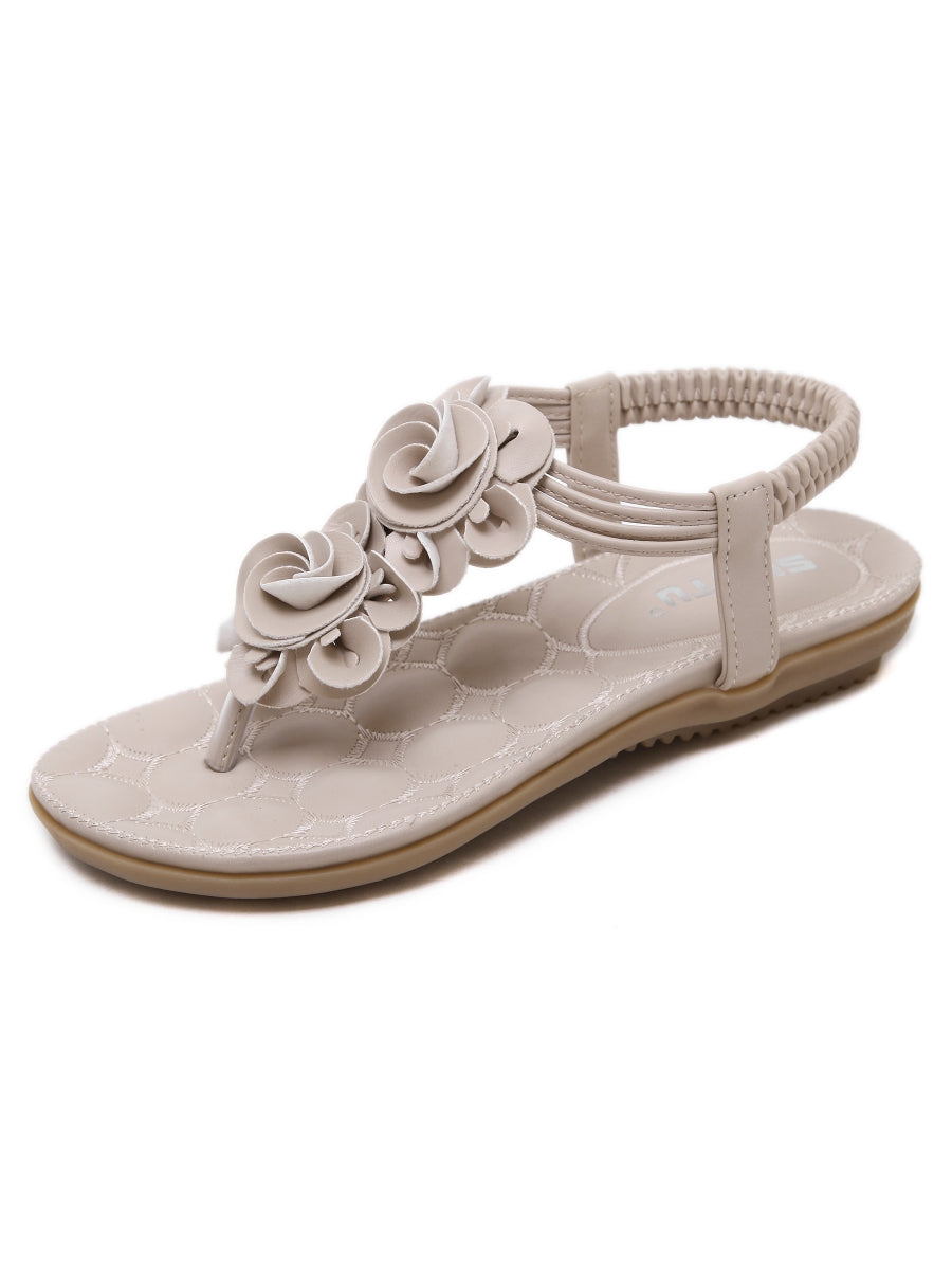 SIKETU | Sandalen mit Rosettenmuster in Aprikosen 