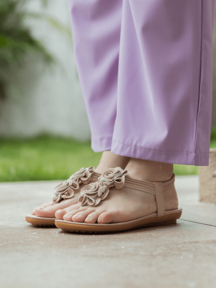 SIKETU | Apricot Rosette Sandals