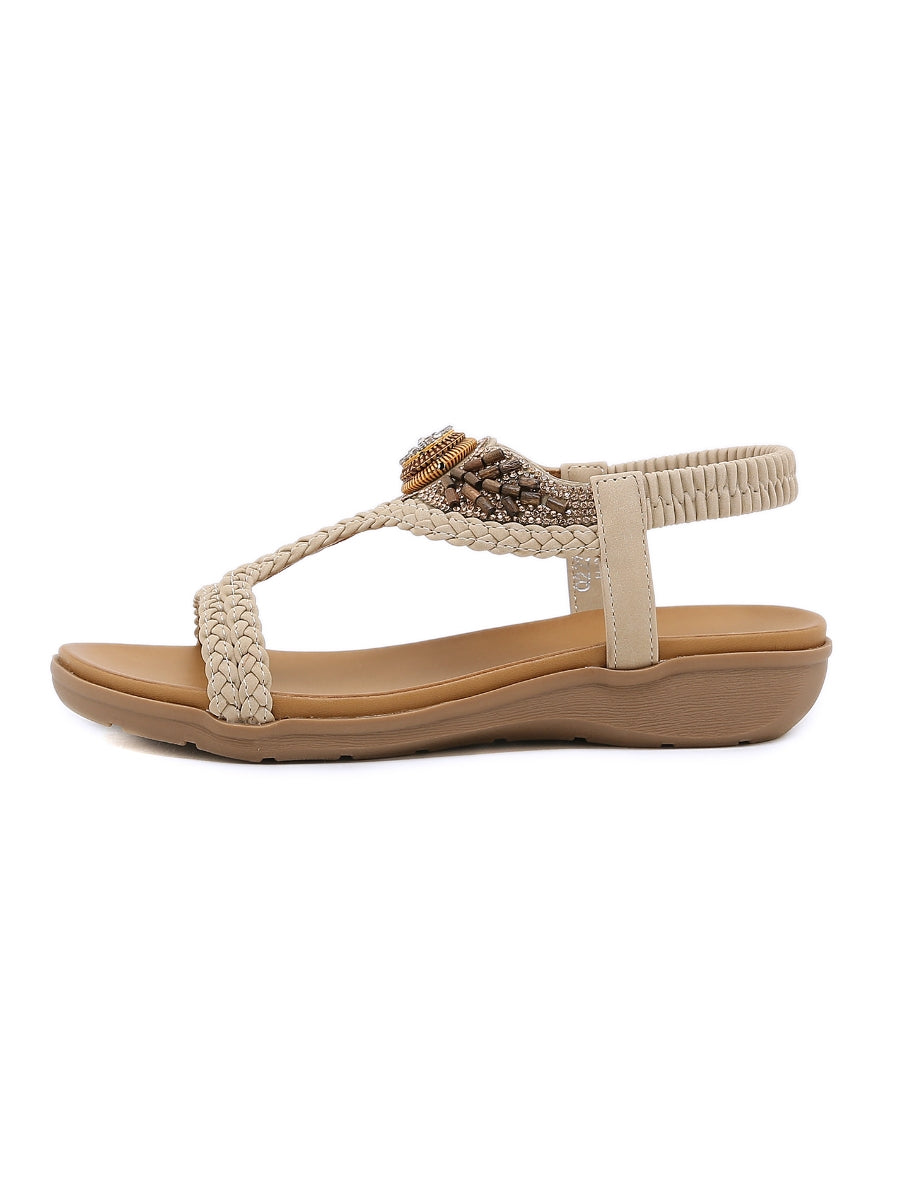 SIKETU | ZAPATOS DESTACADOS CON CUENTAS BOHEMIA WING BEIGE