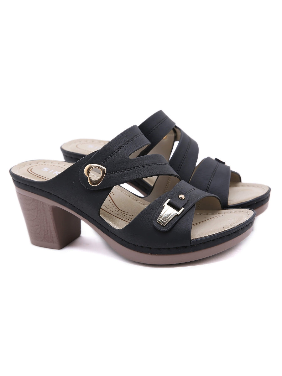 Metal Heart Stack Sandals -SIKETU