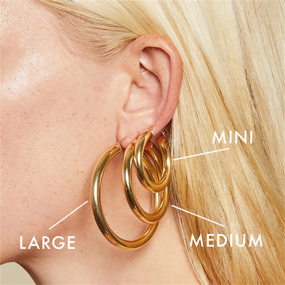 Conjunto de pendientes de aro clásicos