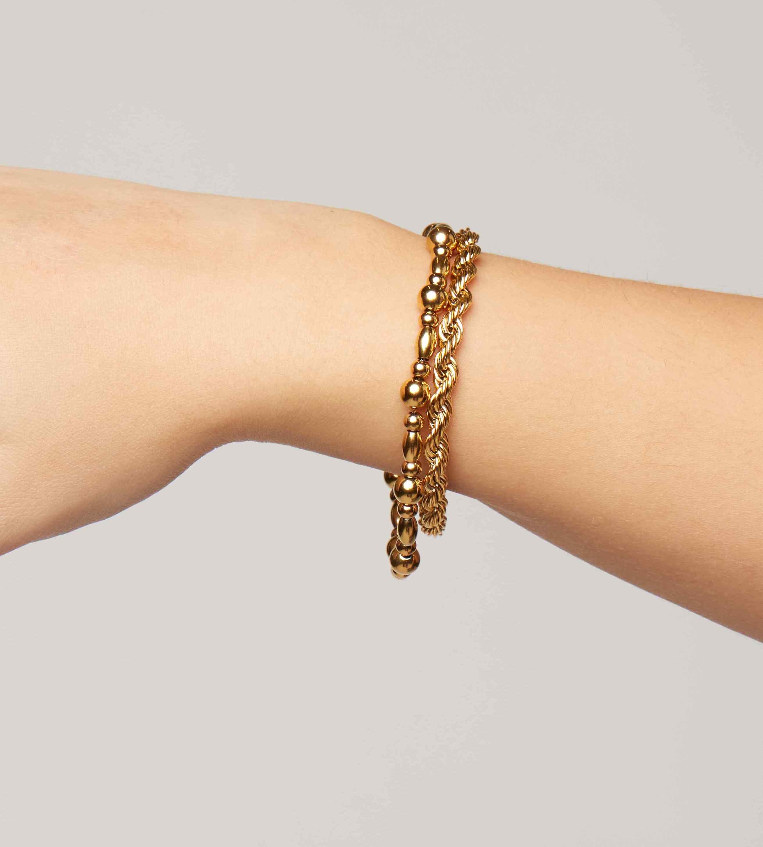 Pulsera de botón de oro 