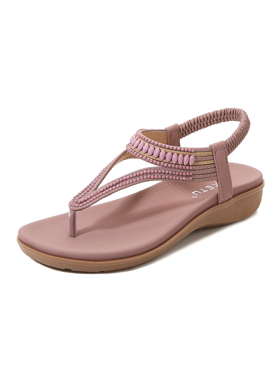 Sandalias planas con tiras cruzadas y cuentas - SIKETU
