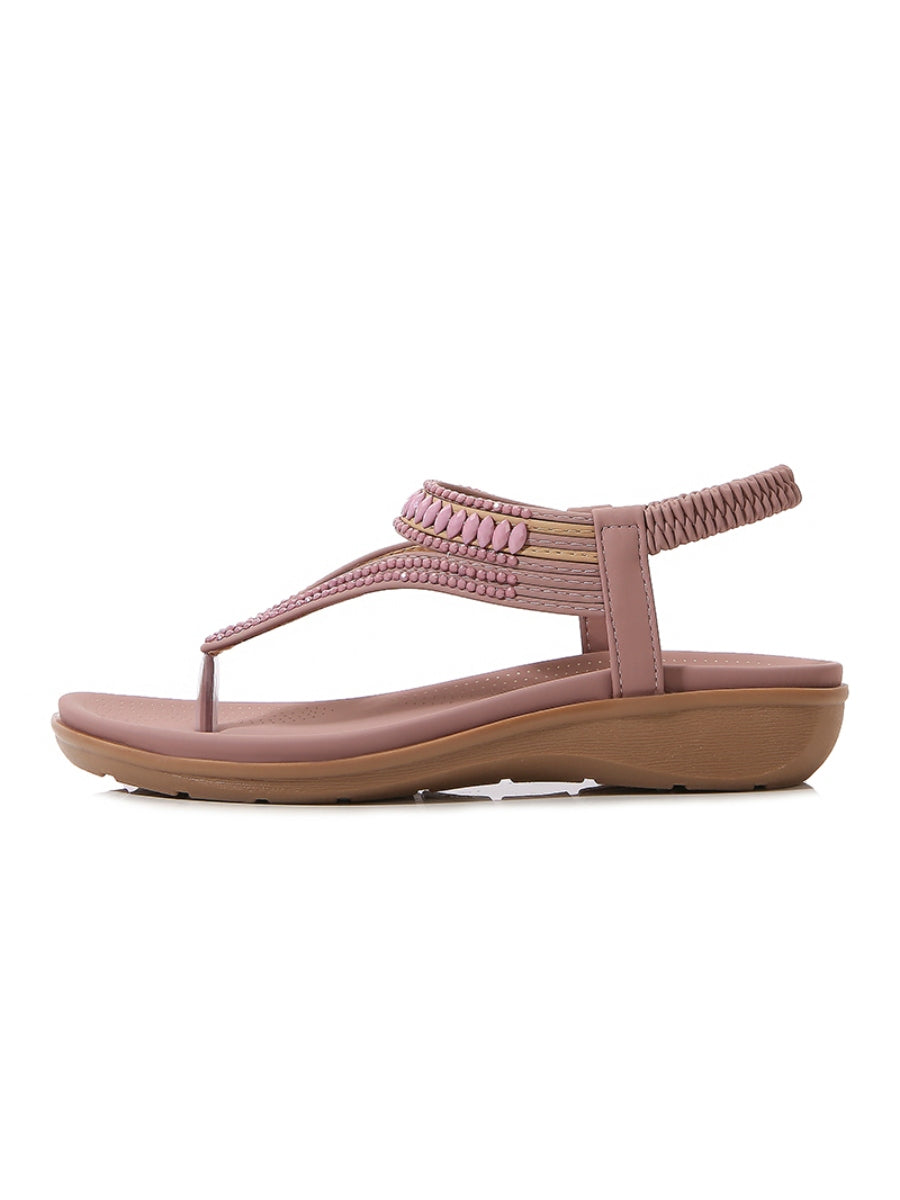 Sandalias planas con tiras cruzadas y cuentas - SIKETU