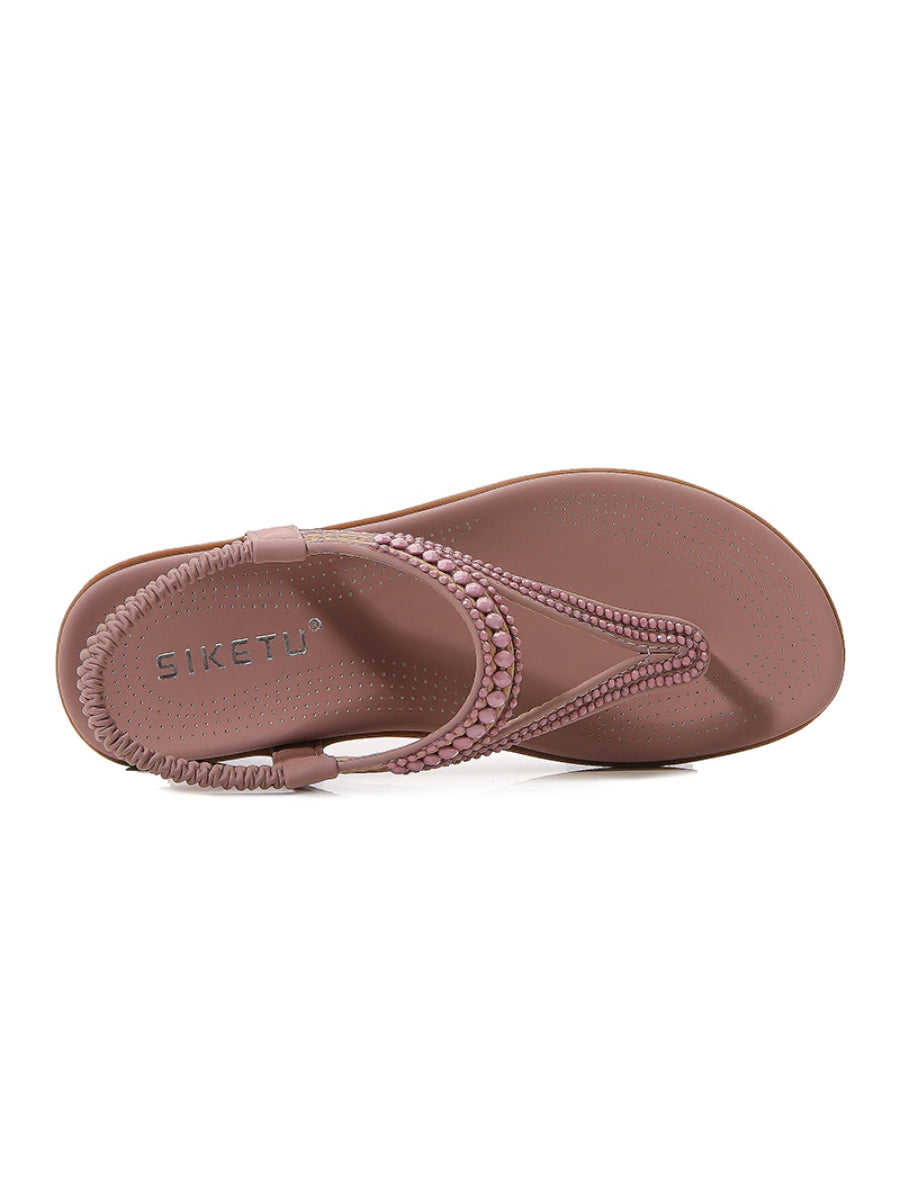 Sandalias planas con tiras cruzadas y cuentas - SIKETU