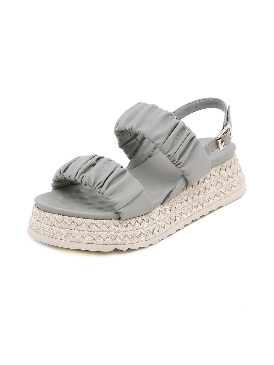 SIKETU | GREY RUCHED ESPADRILLE SANDAL