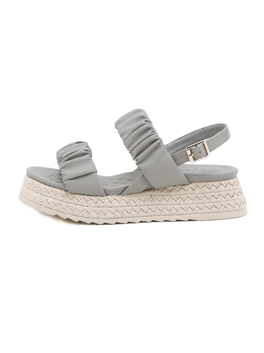 SIKETU | GREY RUCHED ESPADRILLE SANDAL