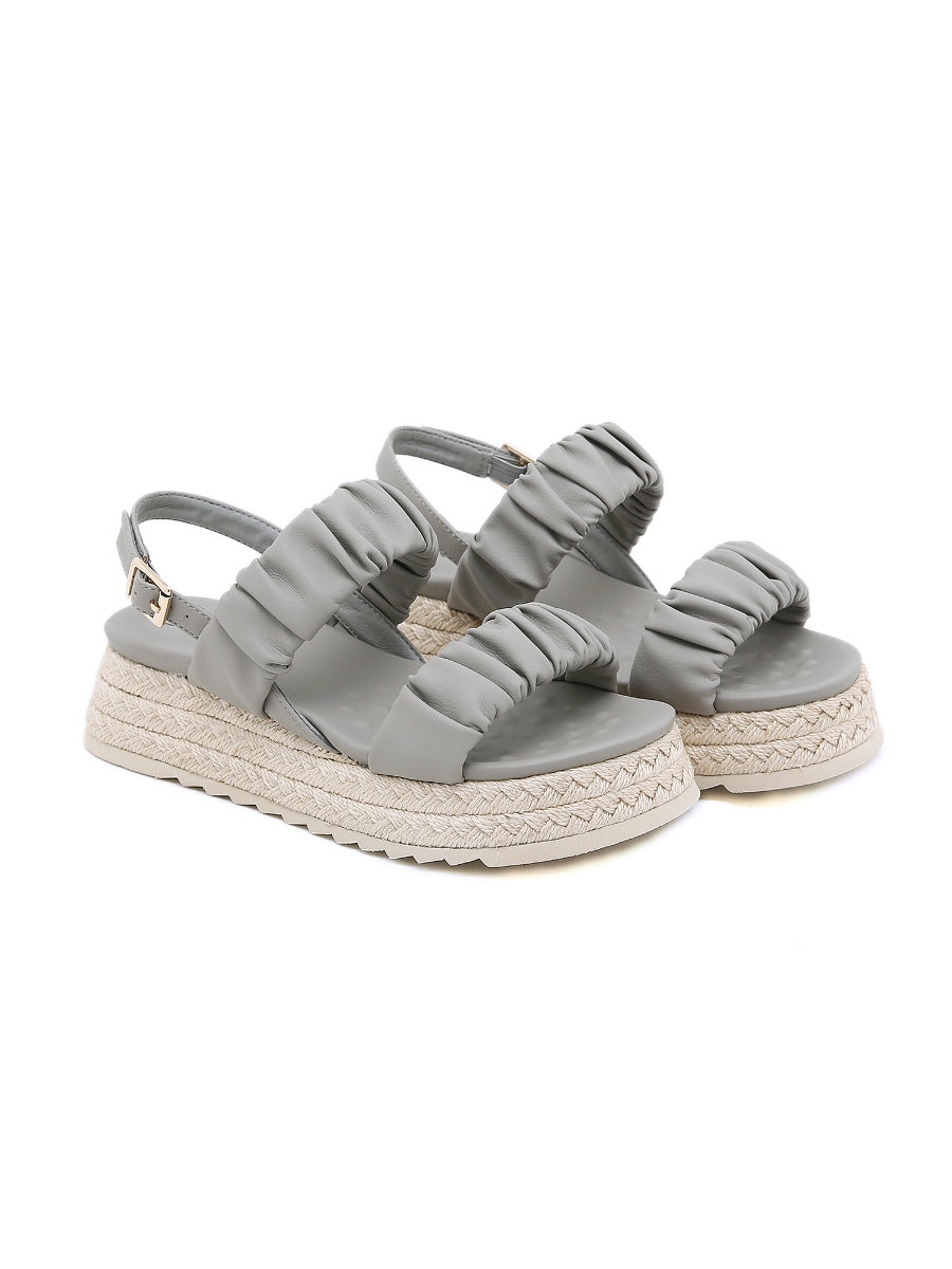 SIKETU | GREY RUCHED ESPADRILLE SANDAL