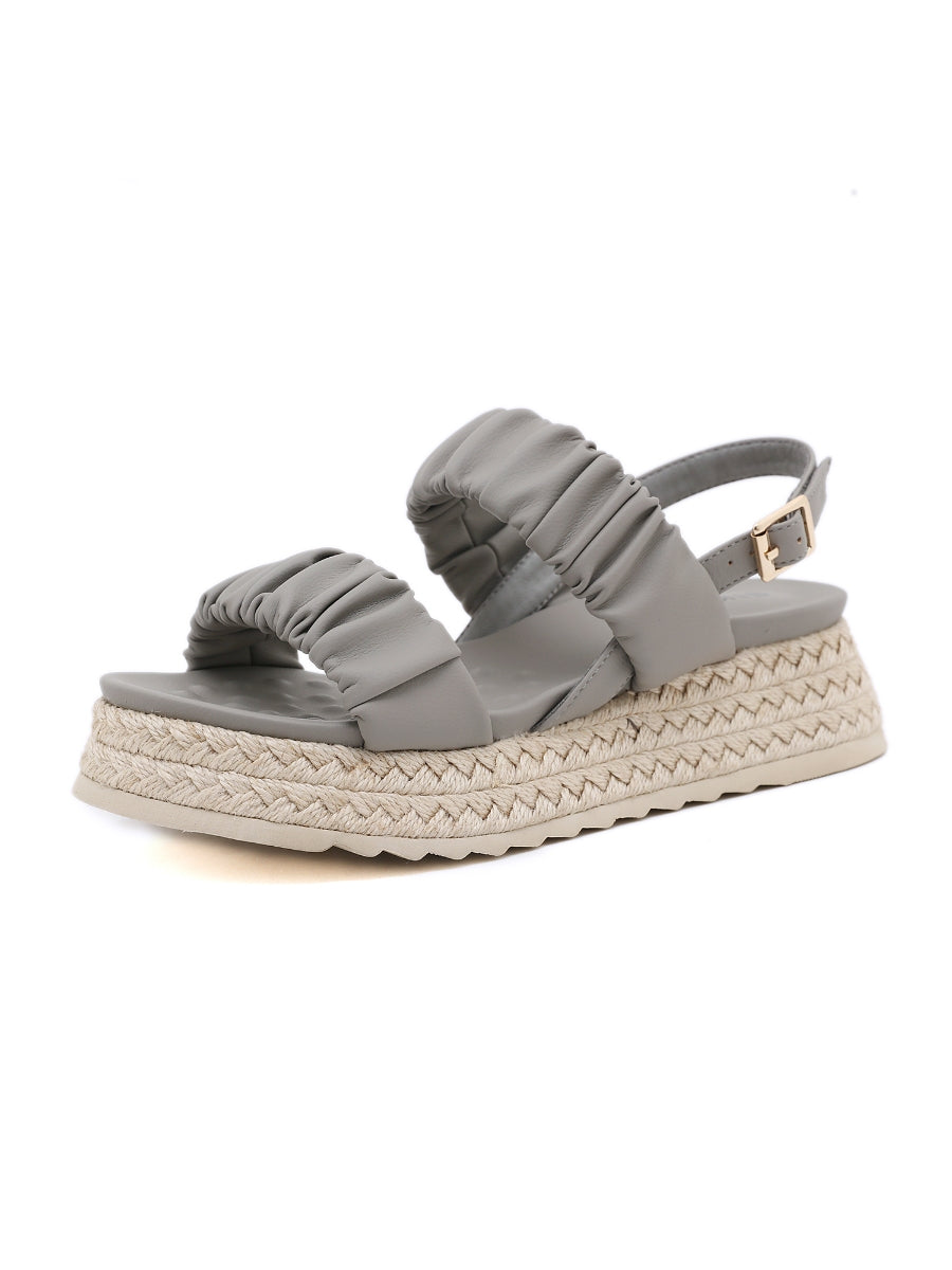 SIKETU | GREY RUCHED ESPADRILLE SANDAL