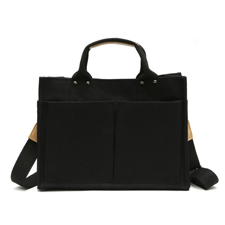 Canvas Multi-Pocket Tote Bag