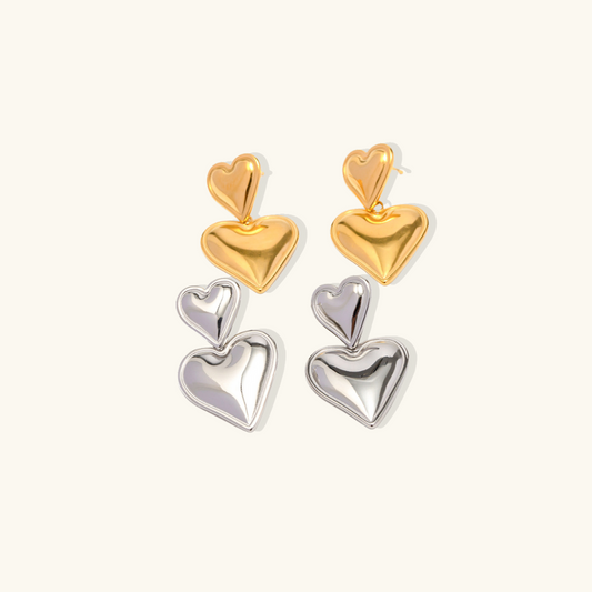 Pendientes con forma de corazón