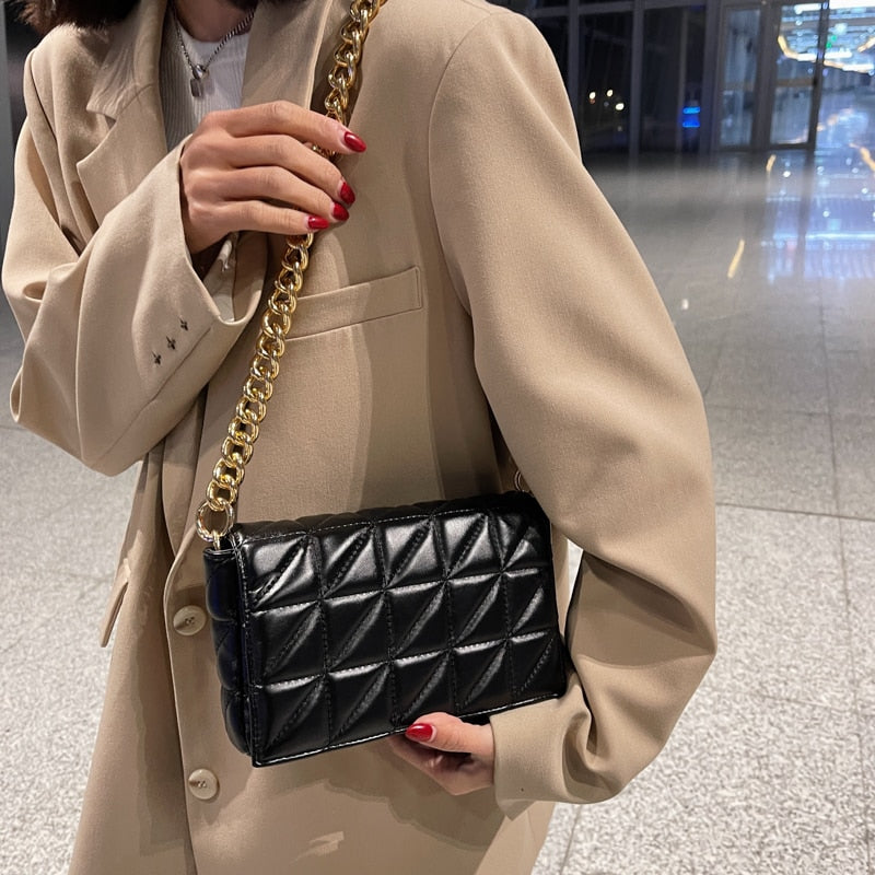Gold Chain Quilted Handbag