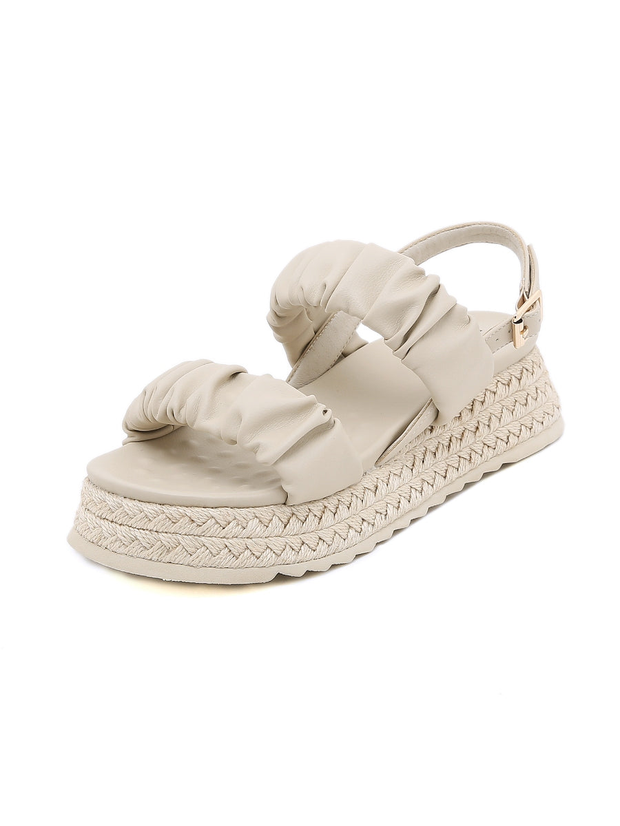 SIKETU | IVORY RUCHED ESPADRILLE SANDAL