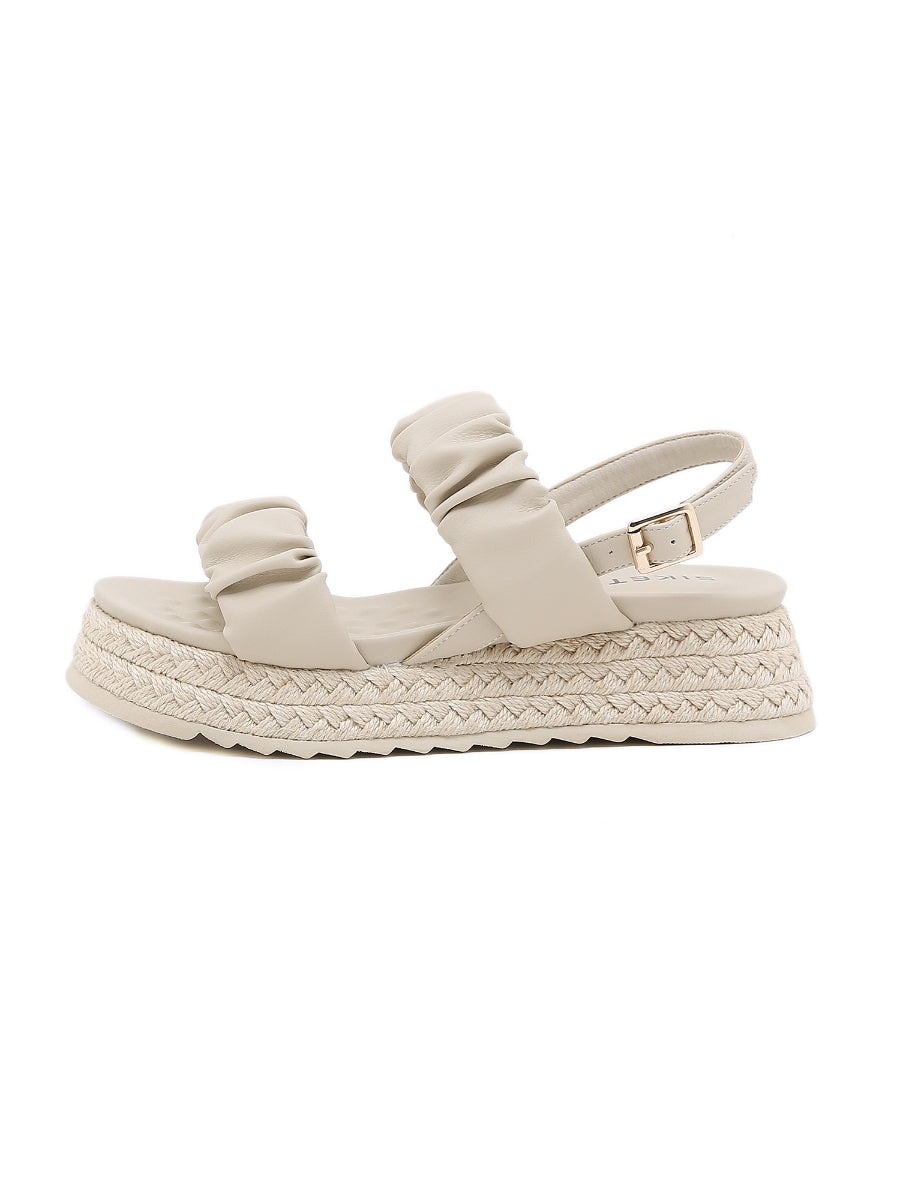 SIKETU | IVORY RUCHED ESPADRILLE SANDAL