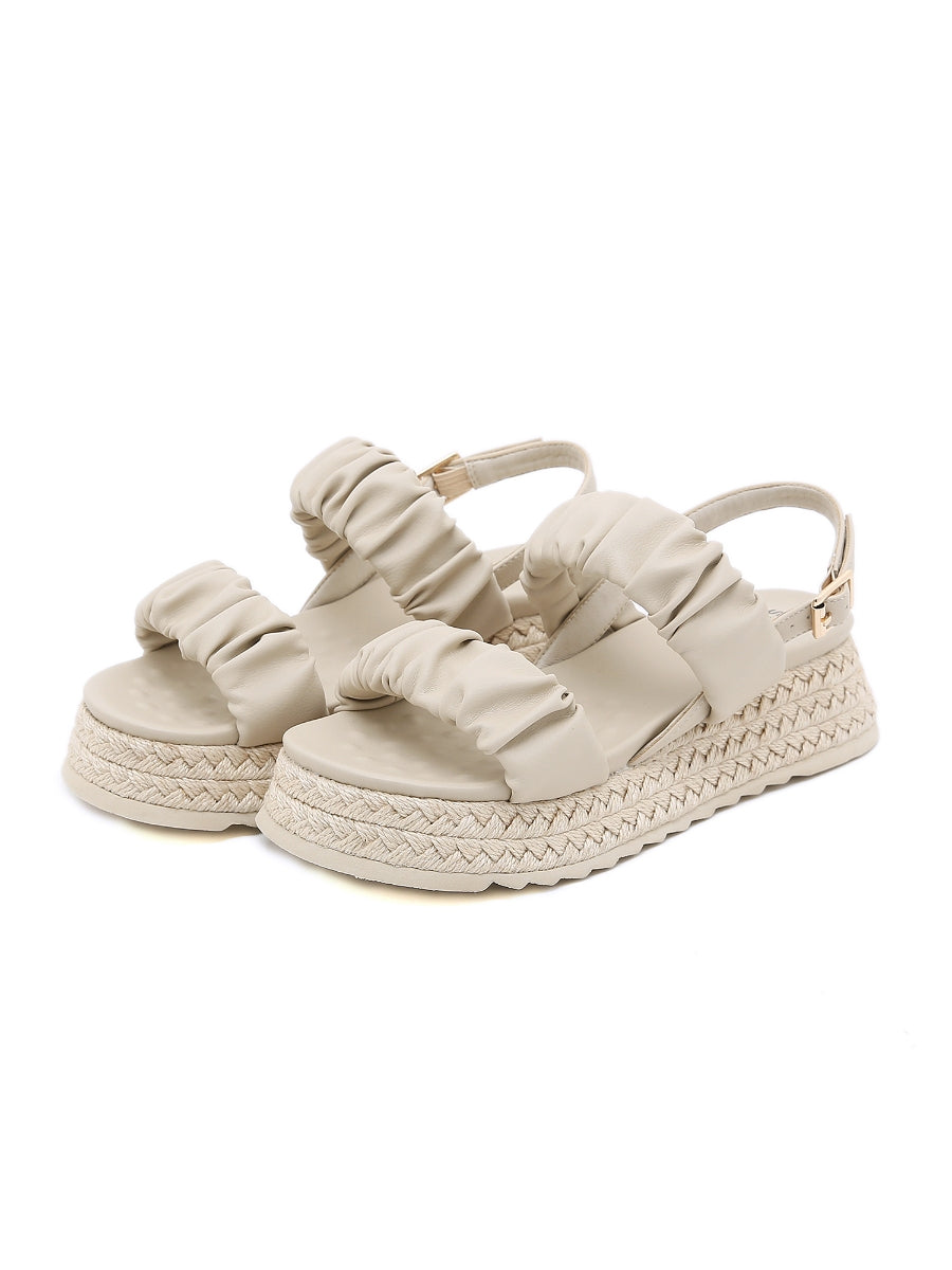 SIKETU | IVORY RUCHED ESPADRILLE SANDAL