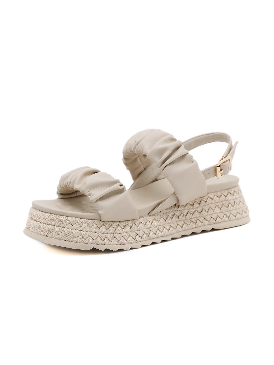 SIKETU | IVORY RUCHED ESPADRILLE SANDAL