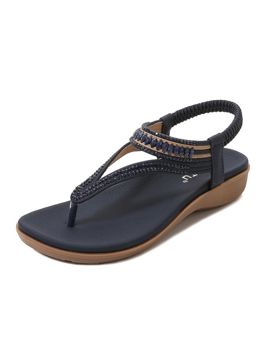 Sandalias planas con tiras cruzadas y cuentas - SIKETU